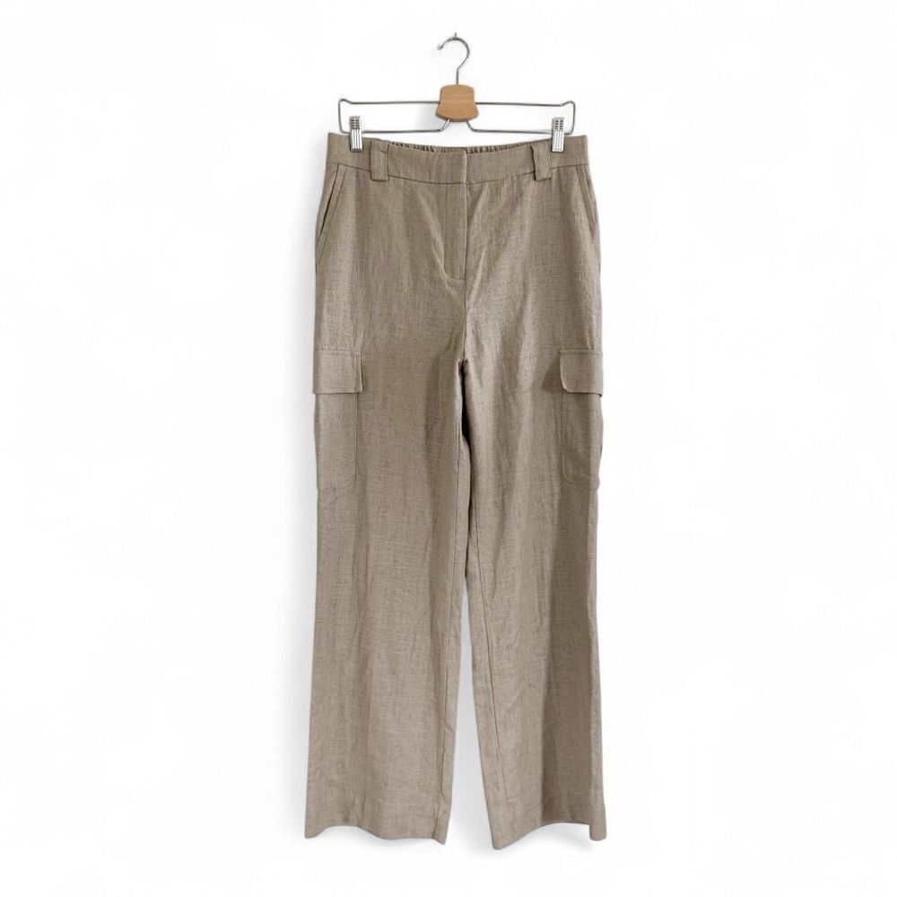 NWOT House of Harlow 1960 Wide Leg Linen Blend Cargo Pants Size 10